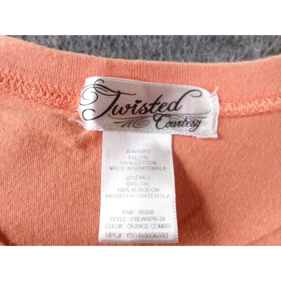 Twisted Courtesy Top Women XXL Orange Medallion Causal Boho Causal Beachy Resort - Picture 7 of 9
